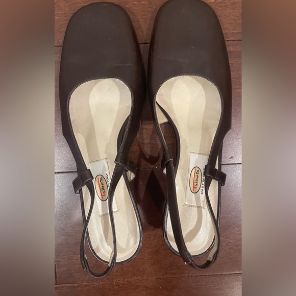 vintage talbots y2k brown slingback block heels 6N - Picture 1 of 5